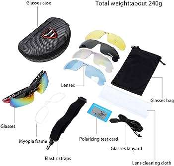 Polarize Sports Cycling Sunglasses with 5 Interchangeable Lenses