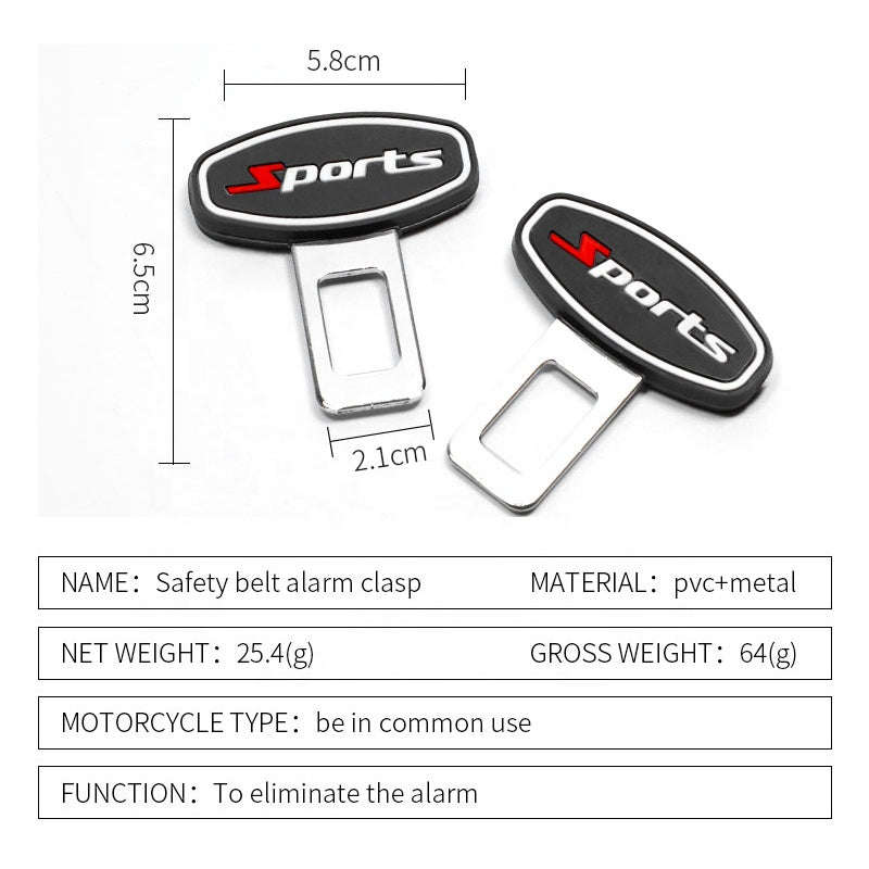 Set of 2 - Car Seat Belt Buckle Extender Clip Alarm Stopper
