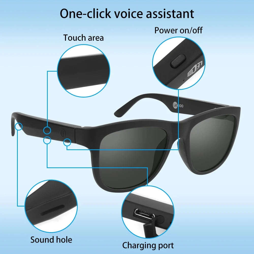 Bluetooth 5.3 Smart Sunglasses Wireless Headset Anti-Strong Light Anti-Polarized Sunglasses