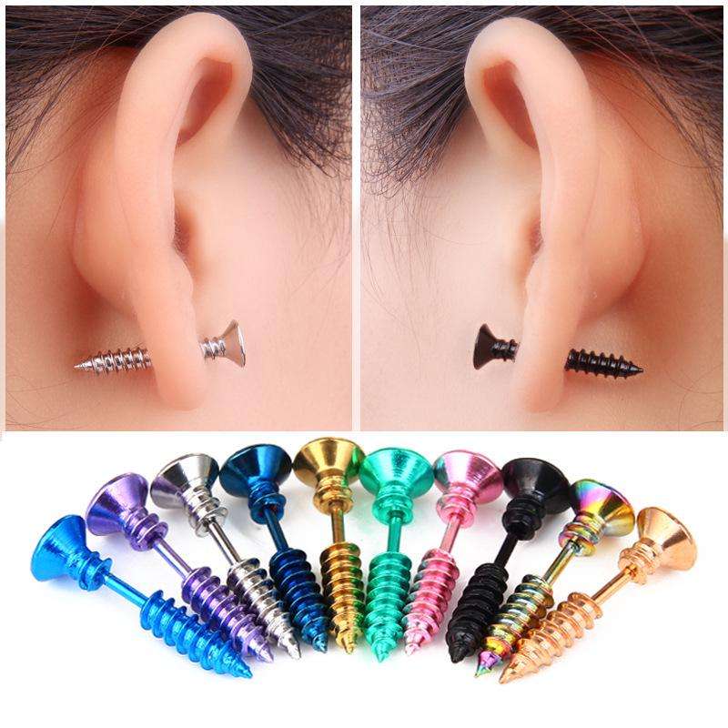 Punk Alloy Screw Earring