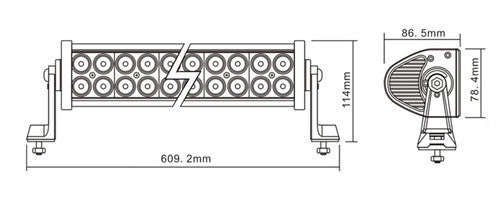 Large 60cm Spotlight LED Light Bar 40 LED 120W