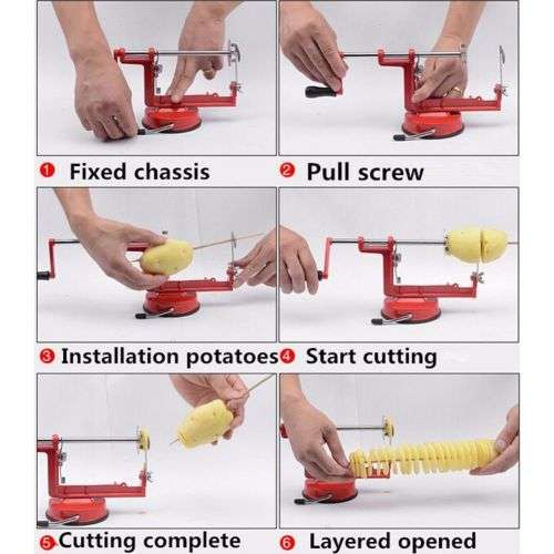 Stainless Steel Potato Chips Cutter Spiral Tornado Twister