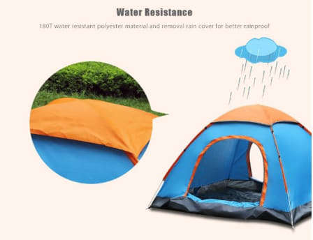 2 Man Tent in Zipper Bag - Lightweight & Easy to Install (200 X 150 X 110 Cm)