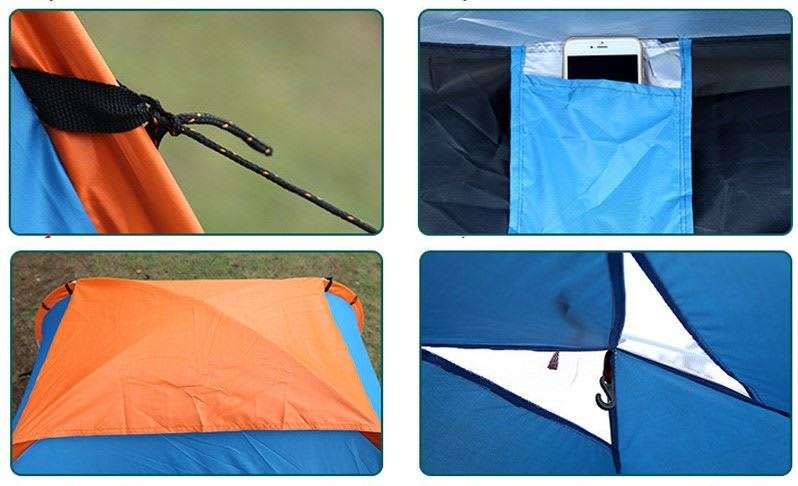 2 Man Tent in Zipper Bag - Lightweight & Easy to Install (200 X 150 X 110 Cm)