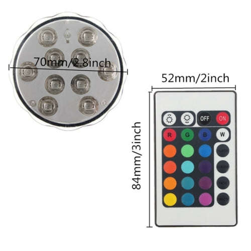 Underwater Submersible Waterproof 10 Led Light with Remote for Swimming Pool / Jacuzzi Etc