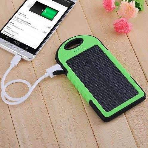 5000mAh Portable Waterproof Solar Charger Double USB Power Bank