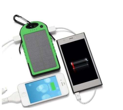 5000mAh Portable Waterproof Solar Charger Double USB Power Bank