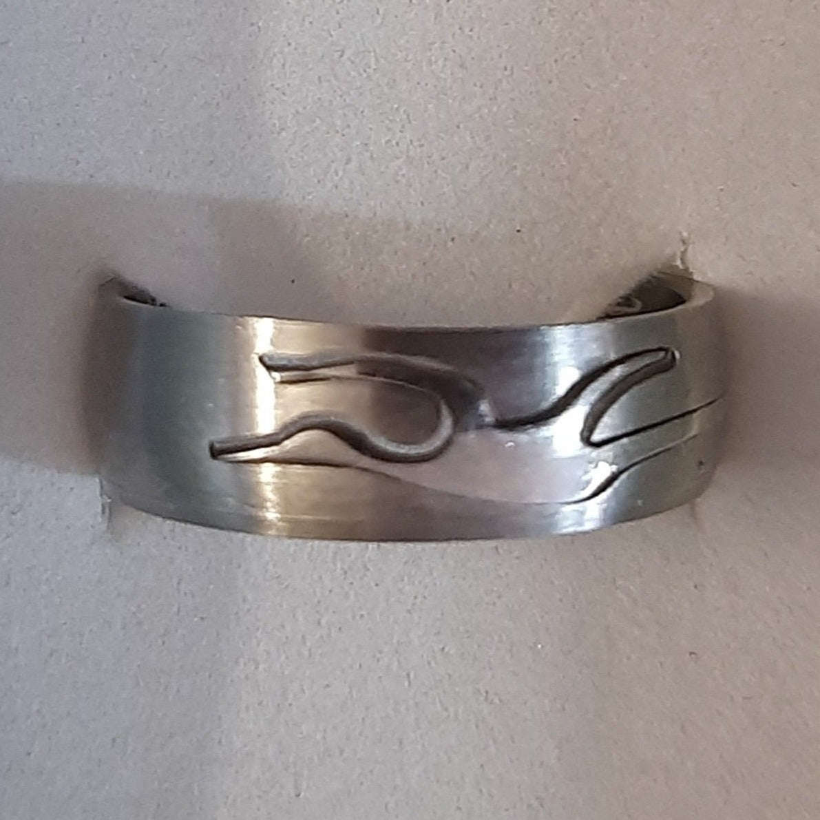 6mm Cut-Out 316L Surgical Stainless Steel Ring - Size 7