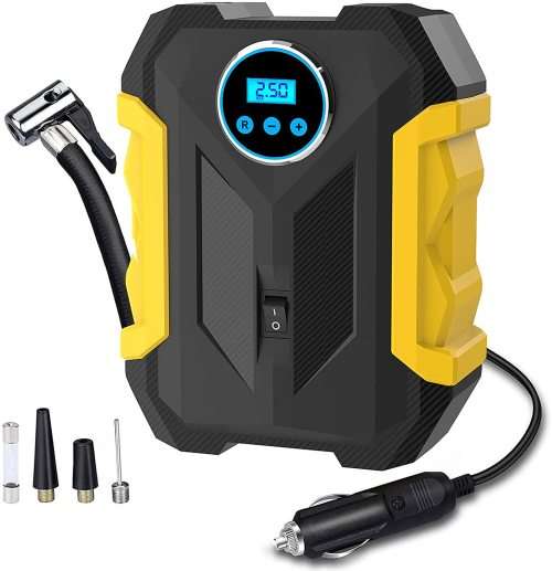 Digital Air Compressor for Car - Auto Pump with LED Light DC 12V