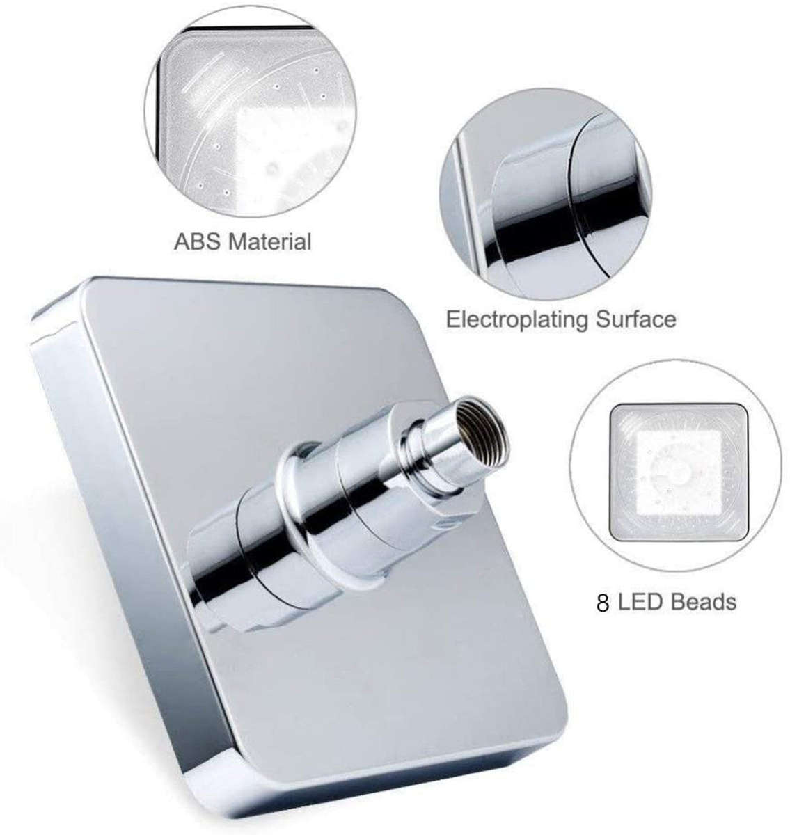 7 in 1 COLOUR CHANGING LED Rainfall Shower Head