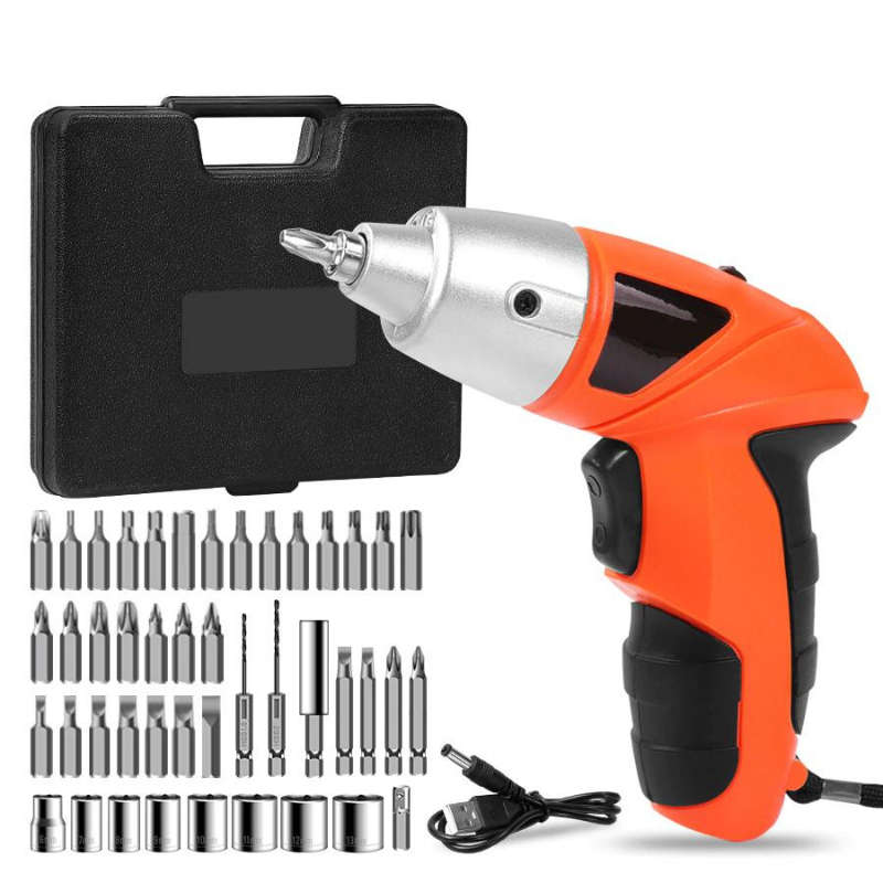 45Pcs 4.8V Rechargeable Electric Cordless Screwdriver Drill Set