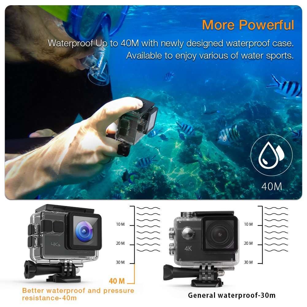 APEMAN 4K 20MP Waterproof Action Camera A80