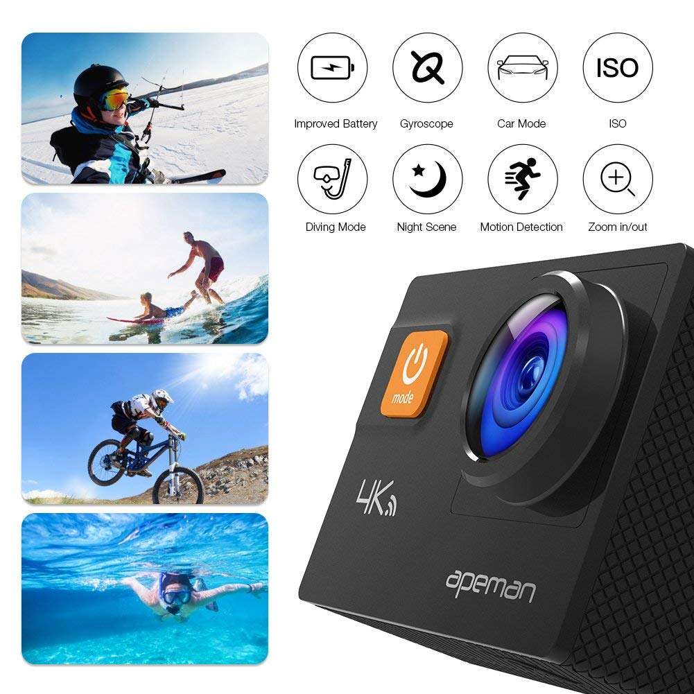 APEMAN 4K 20MP Waterproof Action Camera A80