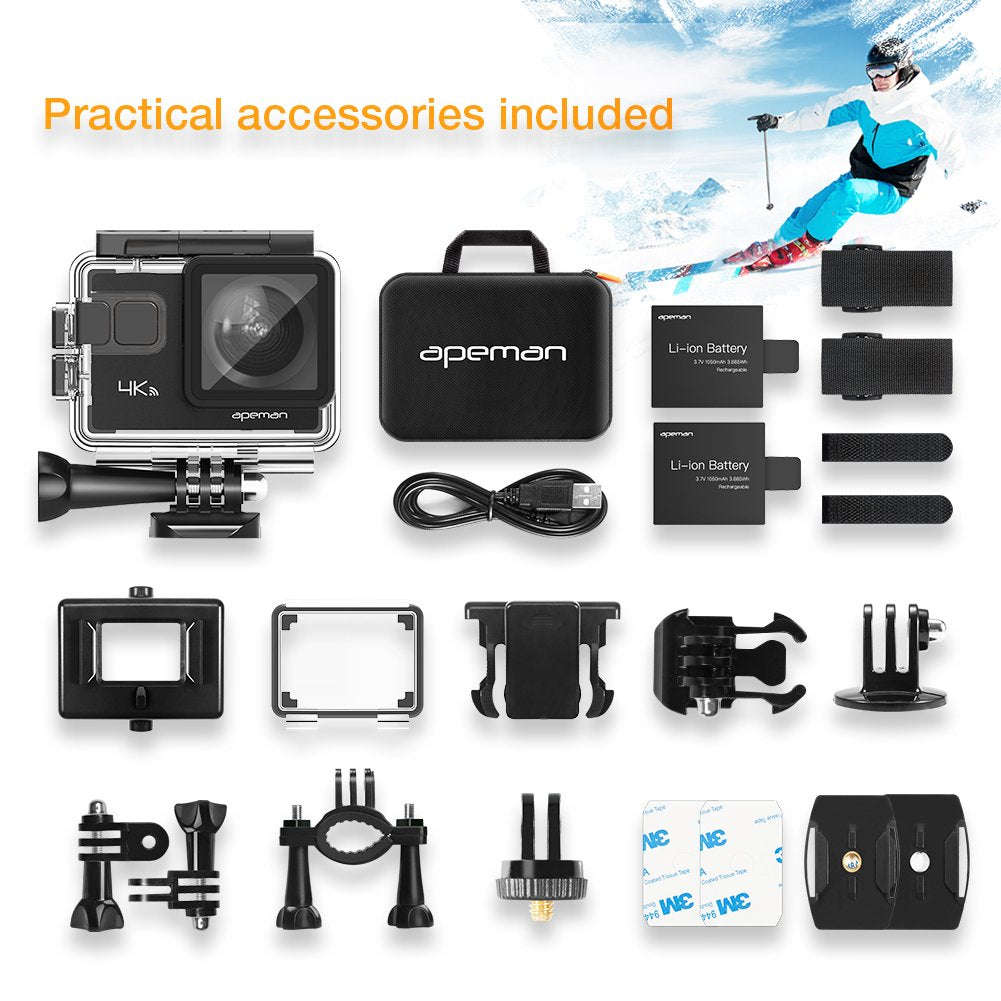 APEMAN 4K 20MP Waterproof Action Camera A80