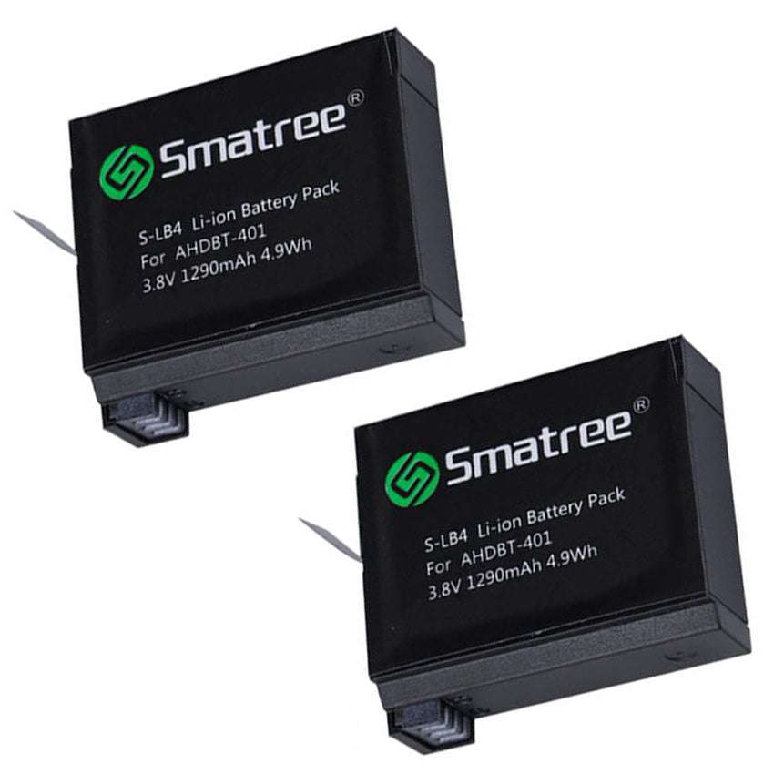 Smatree SM-004 1290mAh Li-ion Battery and 3-Channel Charger for GoPro Hero4 Silver Black