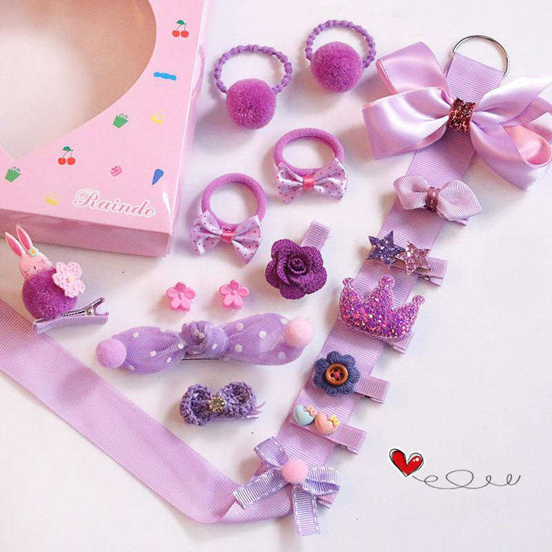 Children's Hair Clip Gift Set - Purple