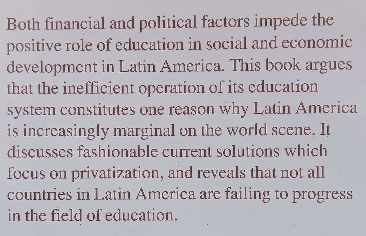 Education and Society in Latin America | Orlando Albornoz
