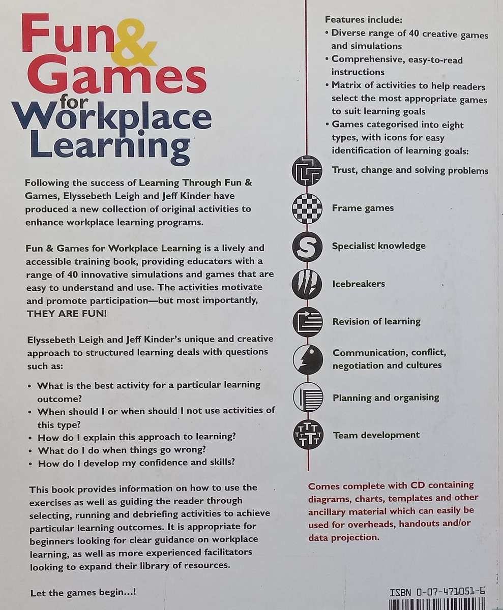 Fun & Games for Workplace Learning (With CD-ROM) | Elyssebeth Leigh & Jeff Kinder