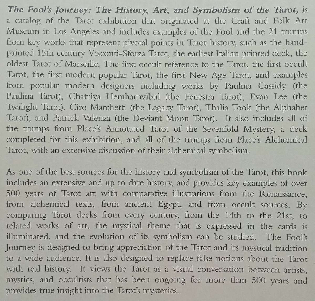 The Fools Journey: The History, Art & Symbolism of the Tarot | Robert M. Place