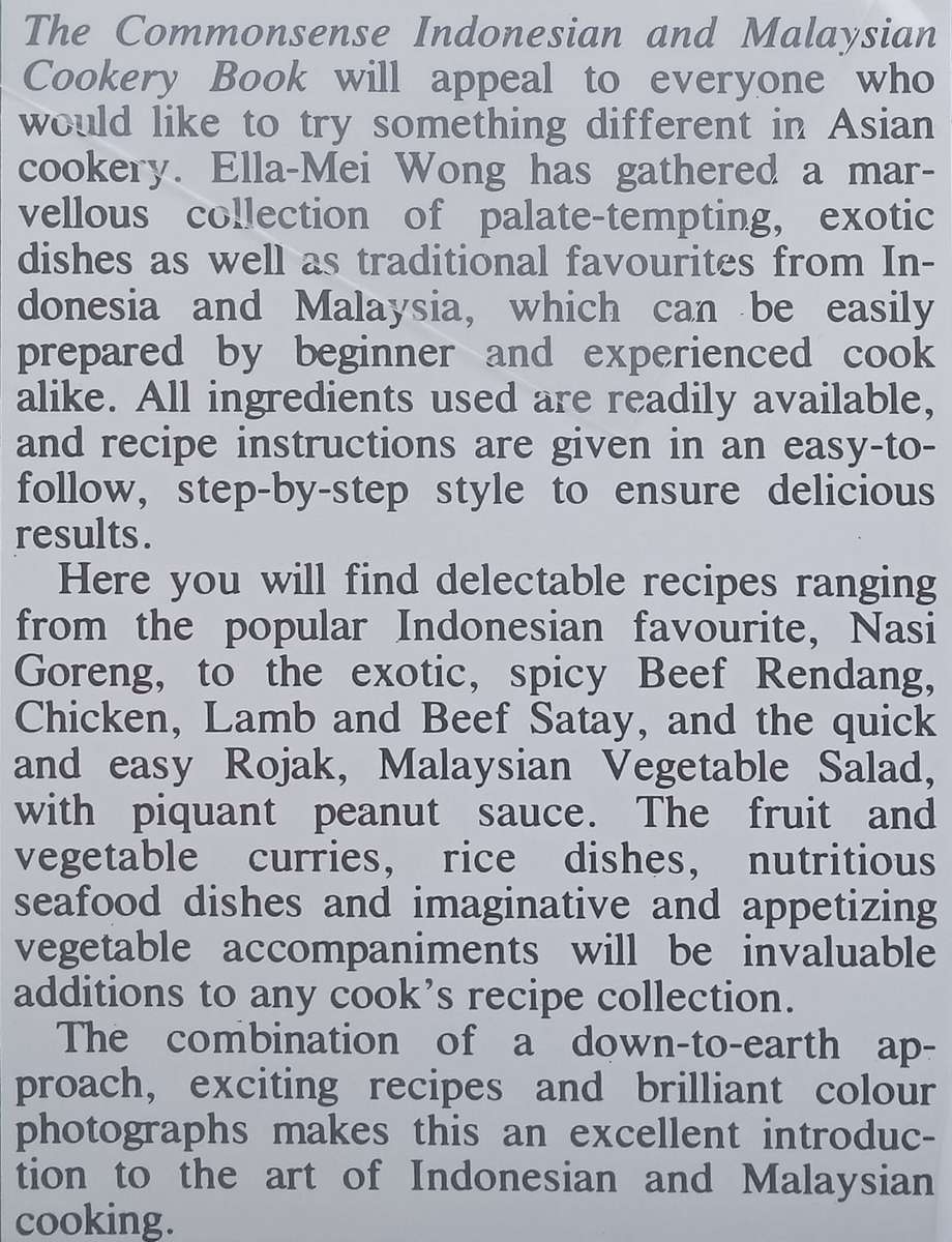 The Commonsense Indonesian &amp; Malaysian Cookery Book | Ella-Mei Wong