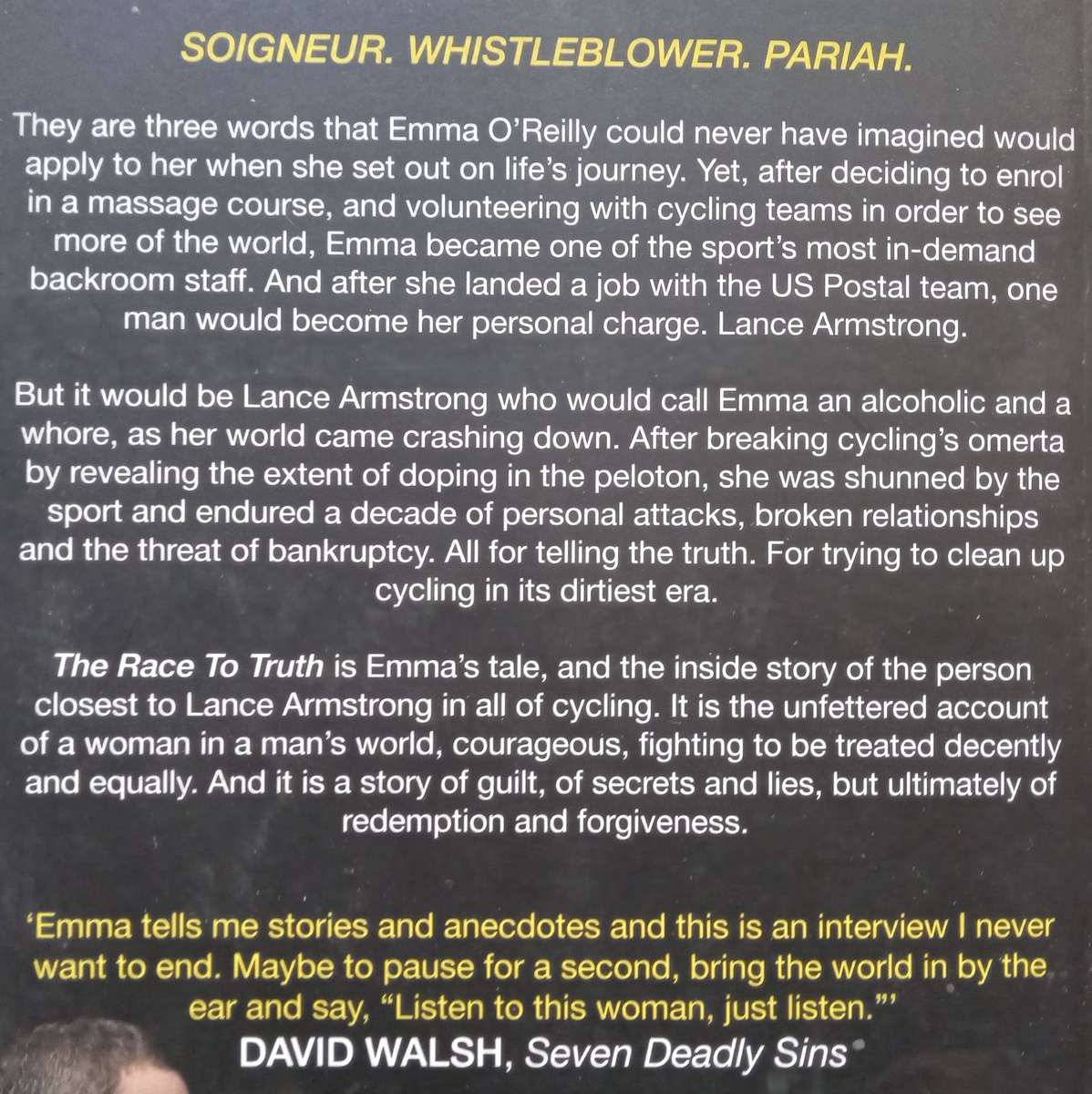 The Race to Truth: Blowing the Whistle on Lance Armstrong and Cyclings Doping Culture | Emma O...