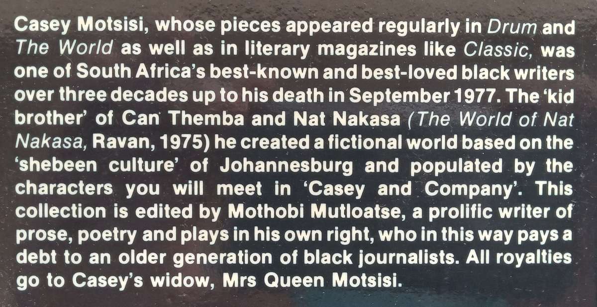 Casey & Co. Selected Writings of Casey Kid Motsisi | Casey Kid Motsisi