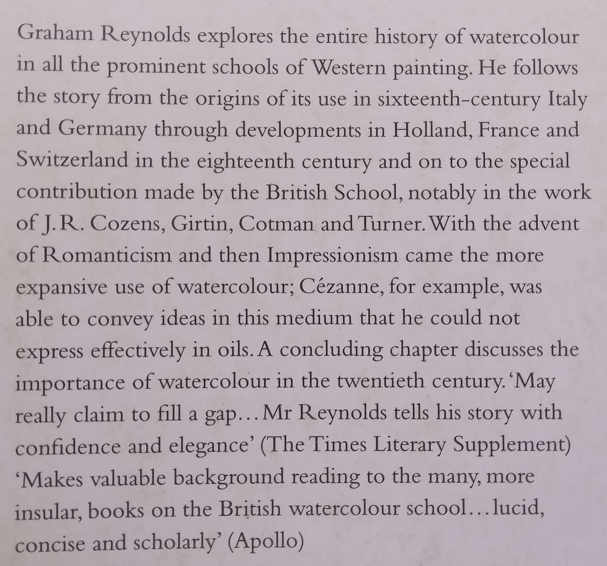 Watercolours: A Concise History | Graham Reynolds