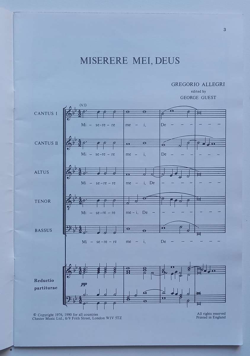 Allegri: Miserere mei, Deus (Music Score) | George Guest (Ed.)