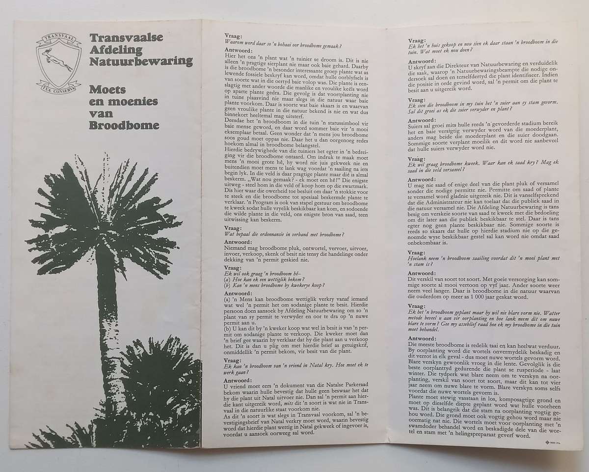 Dos and Donts About Cycads (Afrikaans/English Pamphlet)