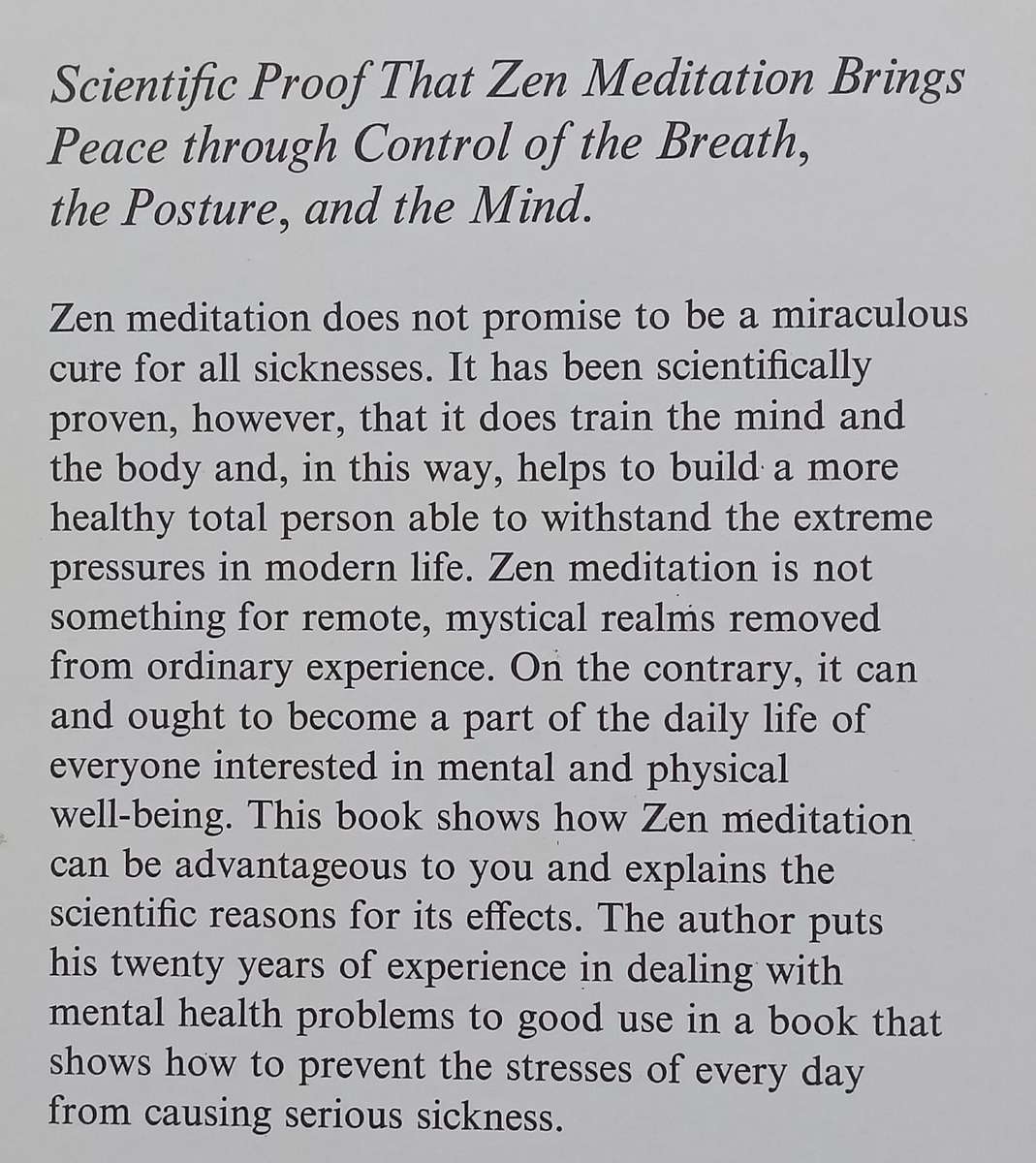 Zen Meditation Therapy | Tomio Hirai