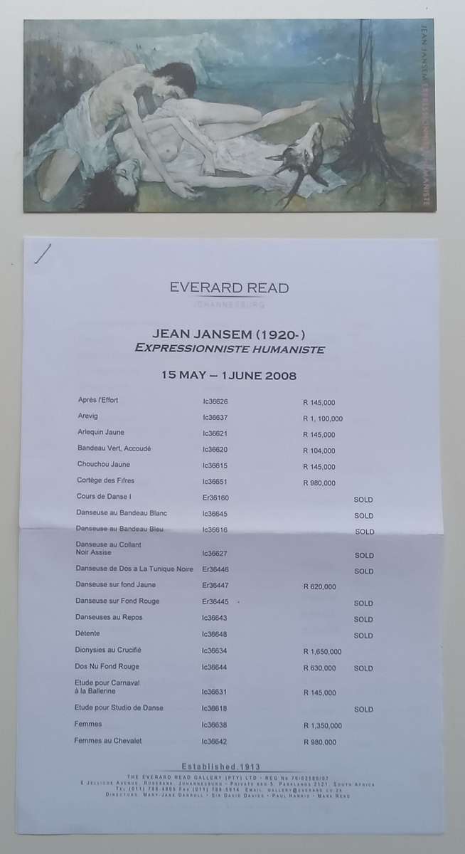 Jean Jansem: Expressionniste Humaniste (Brochure to Accompany the Exhibition, with Extra Material)