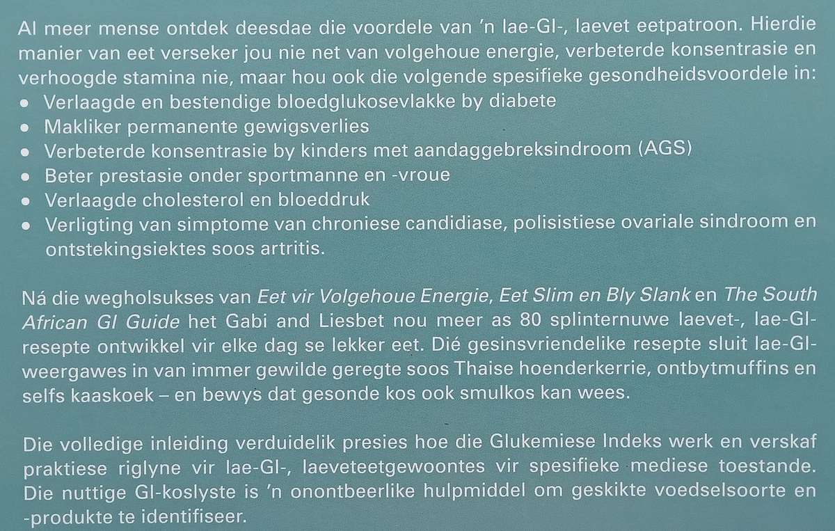 Eet Vir Volgehoue Energie 2 (Afrikaans) | Gabi Sttenkamp & Liesbet Delport