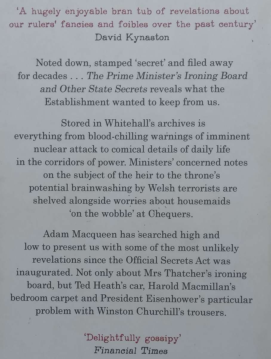 The Prime Ministers Ironing Board and Other State Secrets | Adam Macqueen