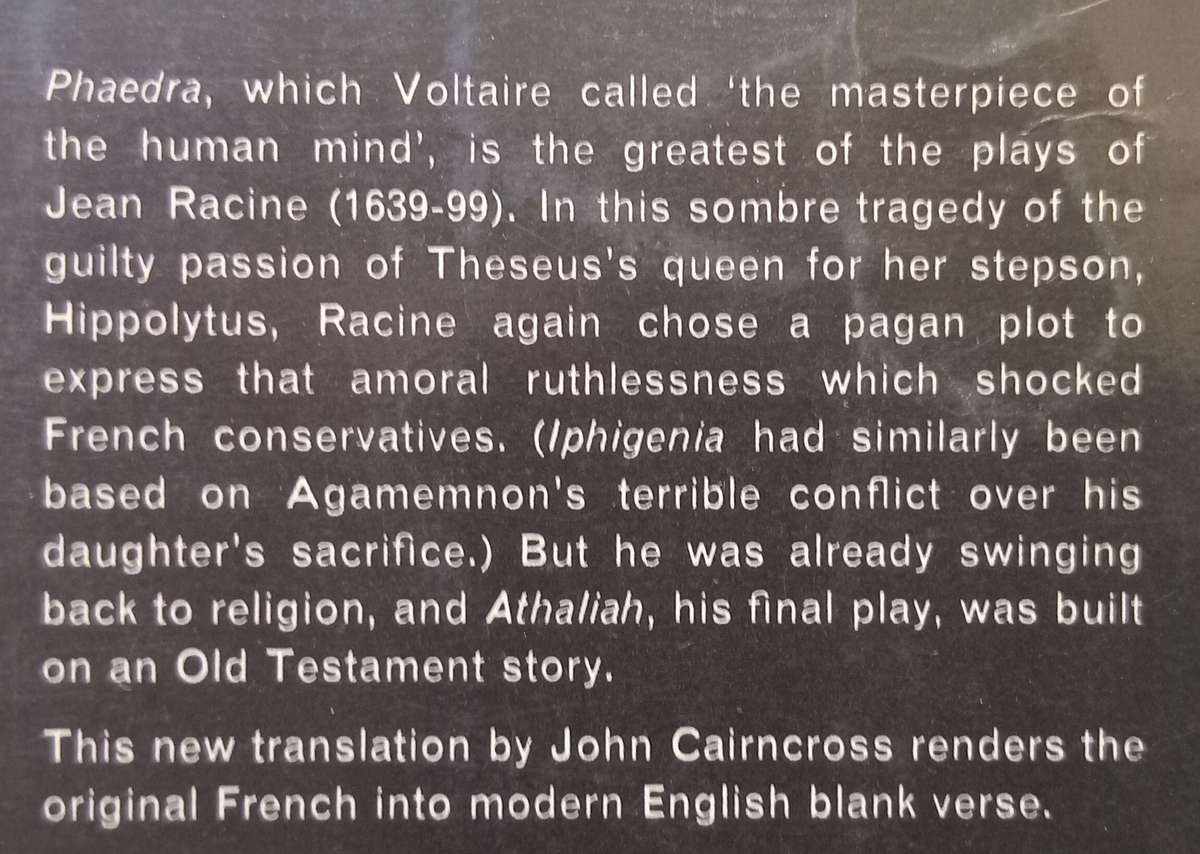 Phaedra and Other Plays | Jean Racine
