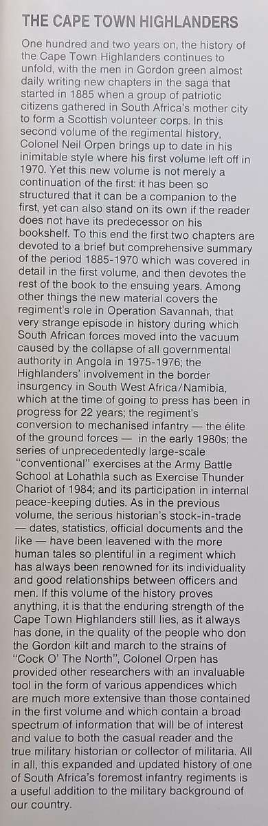 The Cape Town Highlanders, 1885-1985 (With Loosely Inserted Letter and Errata Slip) | Neil Orpen