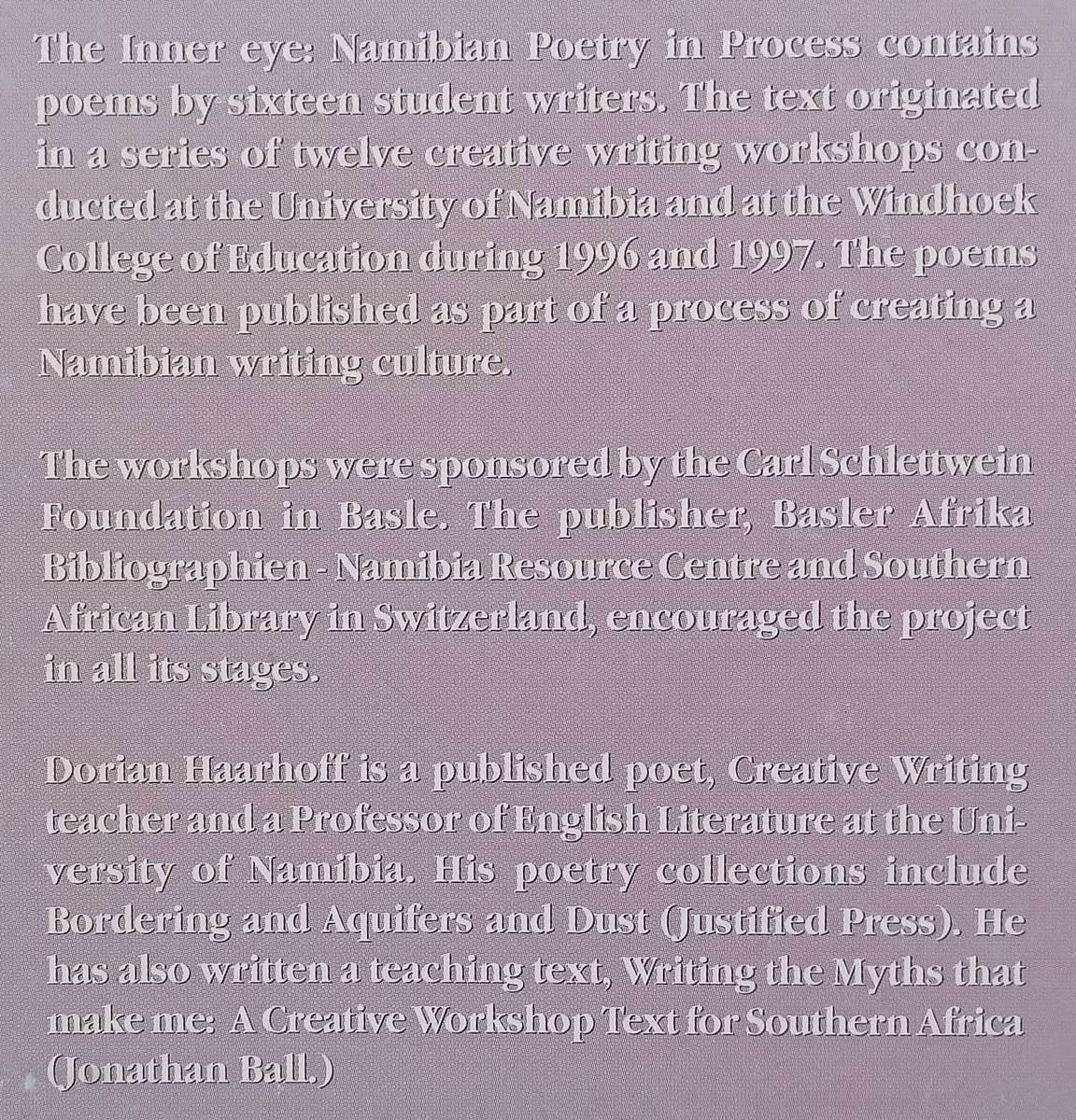 The Inner Eye: Namibian Poetry in Process (Copy of Stephan Gray) | Dorian Haarhoff (Ed.)