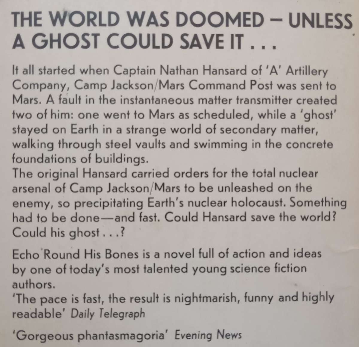 Echo Round His Bones | Thomas M. Disch
