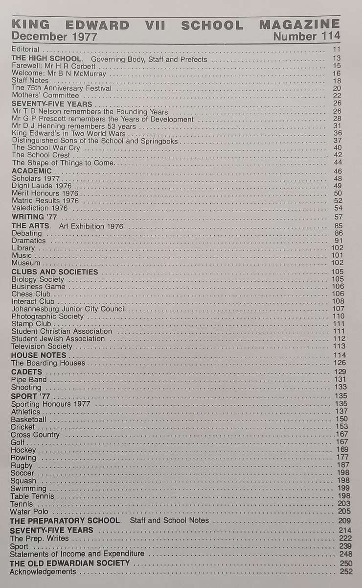 King Edward VII School 1977 Magazine (75th Anniversary Edition)