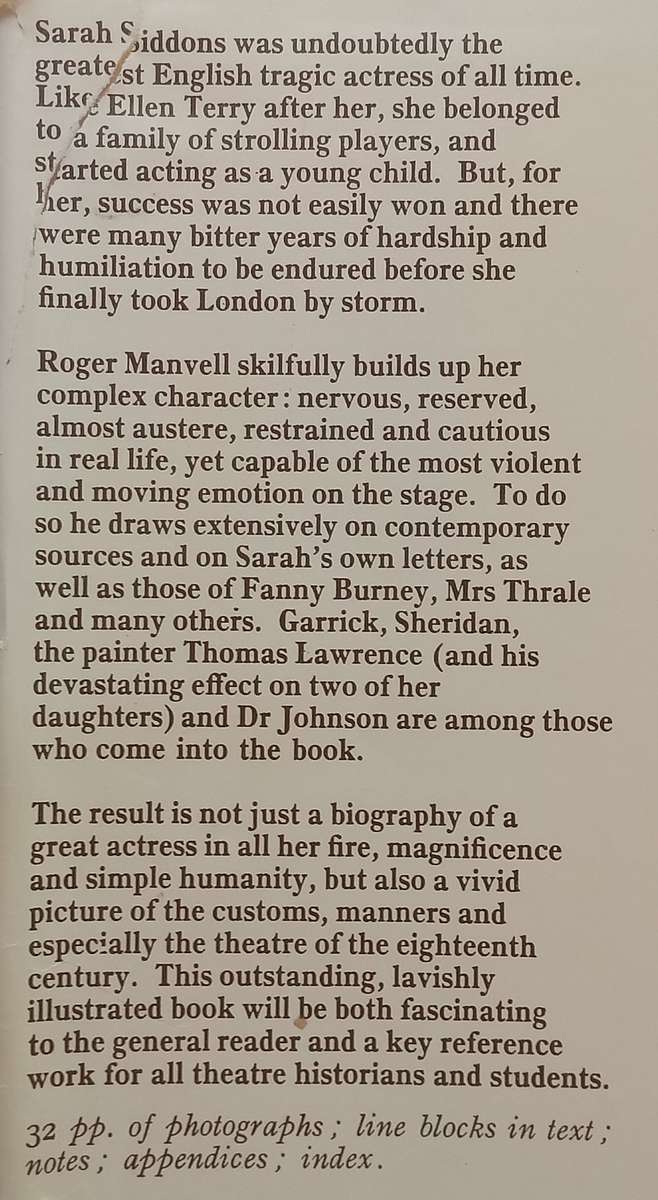 Sarah Siddons: Portrait of an Actress | Roger Manvell
