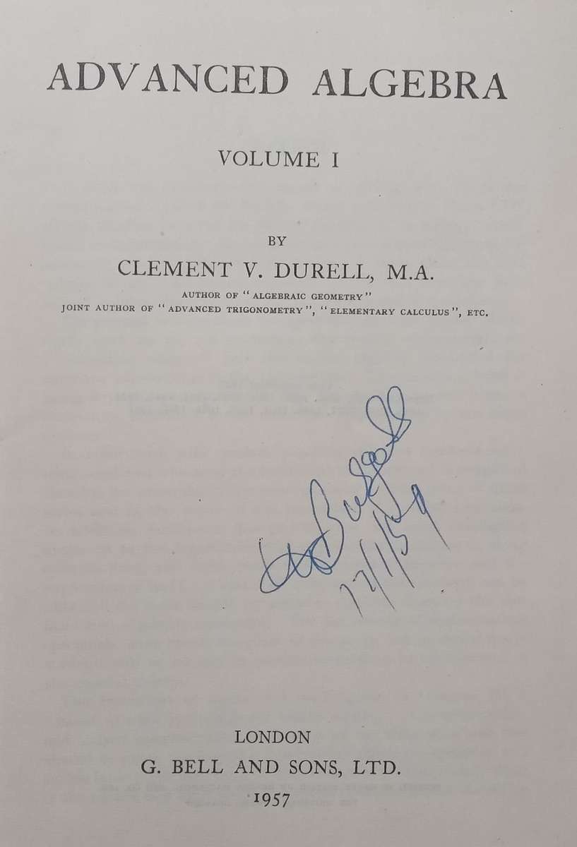 Advanced Algebra, Volume 1 | Clement V. Durell