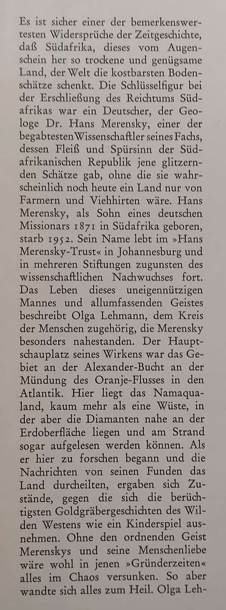 Hans Merensky: Ein Deutscher Pionier in Südafrika (Inscribed by Viktor Hesse, German Text) | Olg...