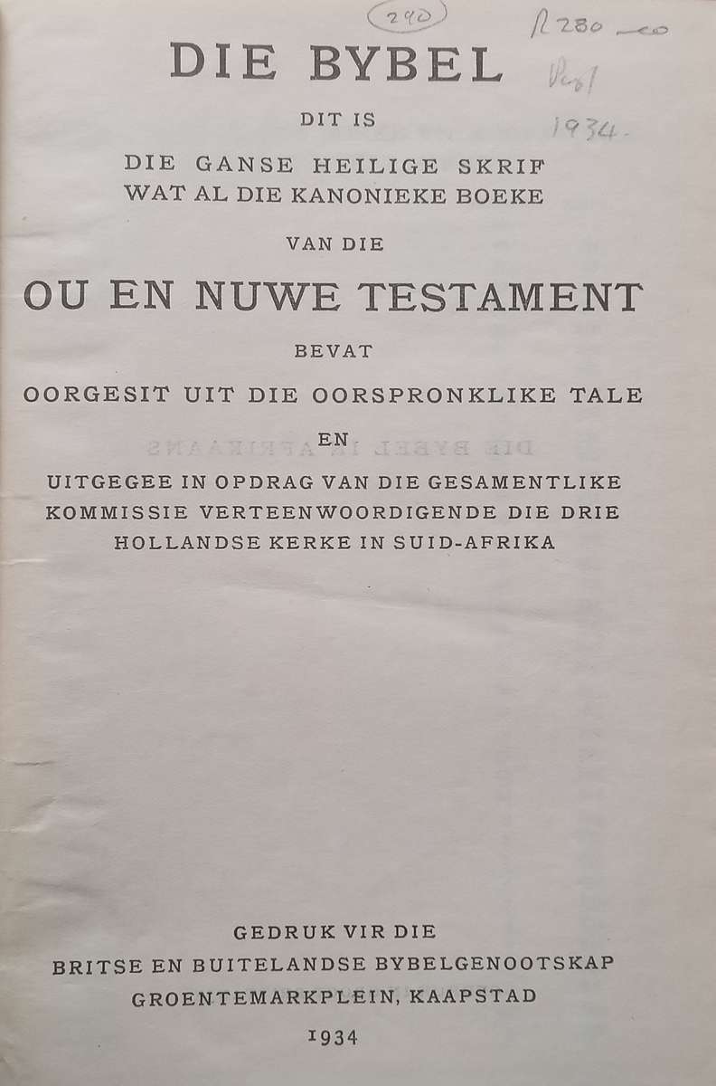 Die Bybel (Published 1934, Afrikaans)