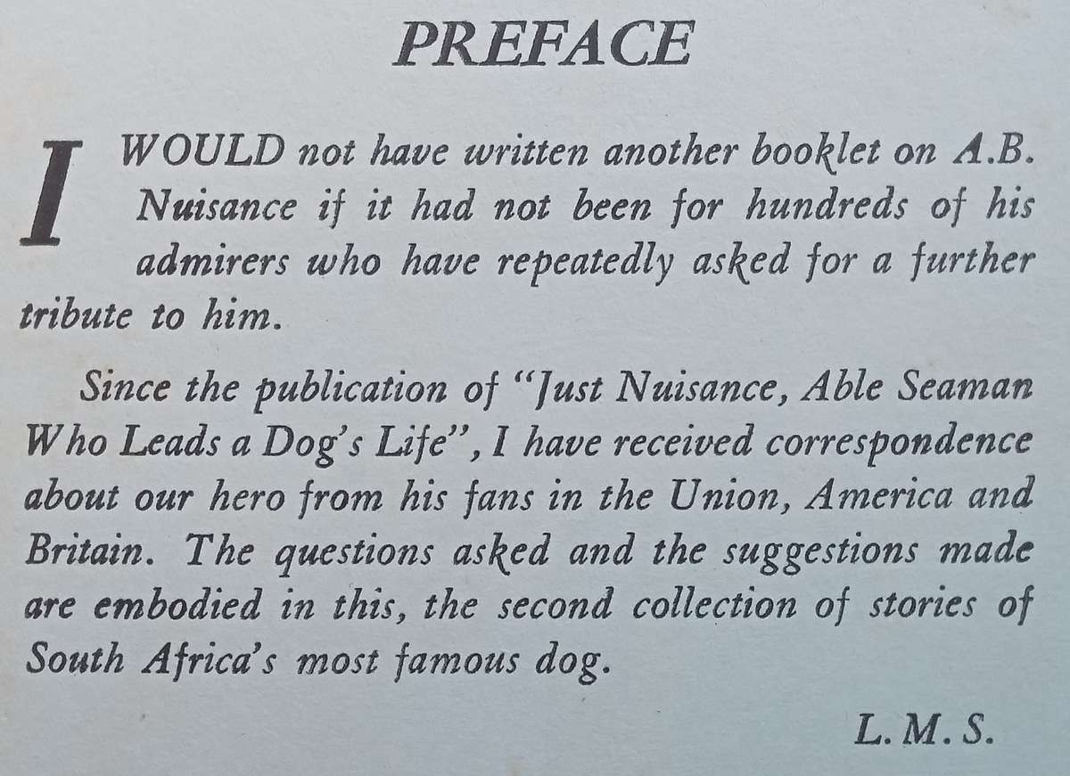 Just Nuisance Carries On | Leslie M. Steyn