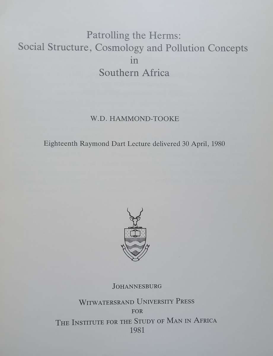 Patrolling the Herms: Social Structure, Cosmology and Pollution Concepts in Southern Africa | H. ...