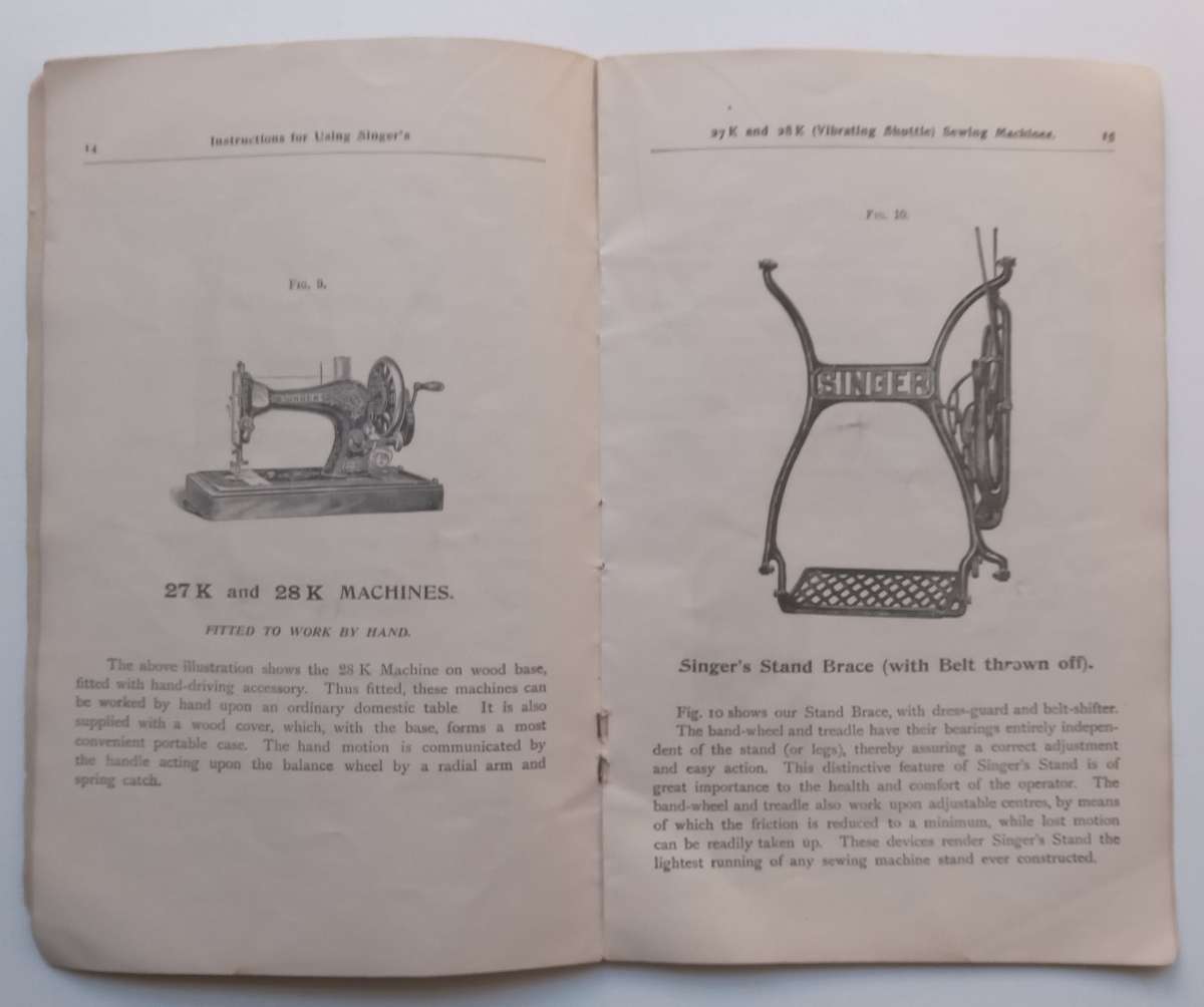 Instructions for Using the Singer Mfg. Co.s 27K and 28K Sewing Machines (Published 1906)