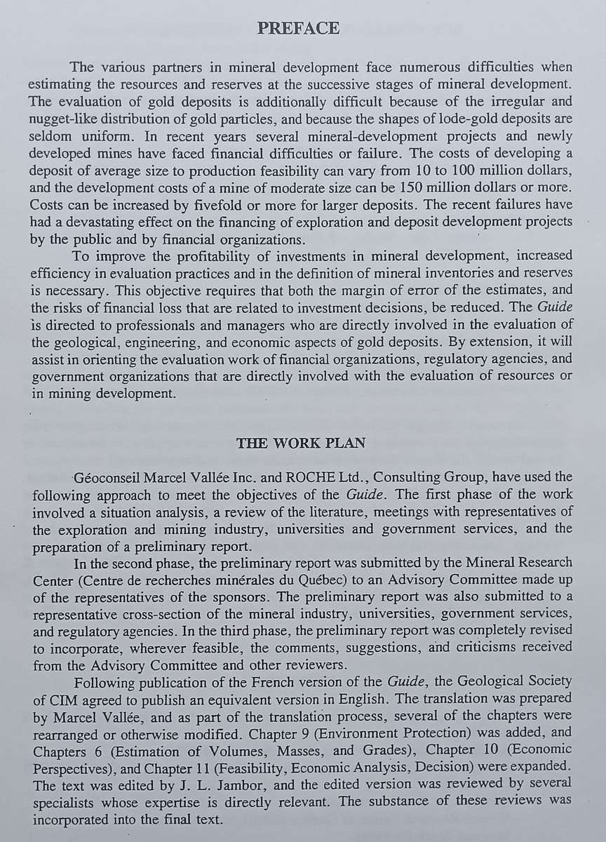 Guide to the Evaluation of Gold Deposits | Marcel Vallee, et al.