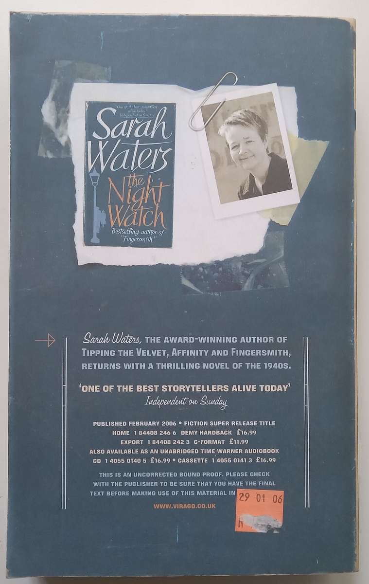 The Night Watch (Proof Copy, with Note from Author Loosely Inserted) | Sarah Waters
