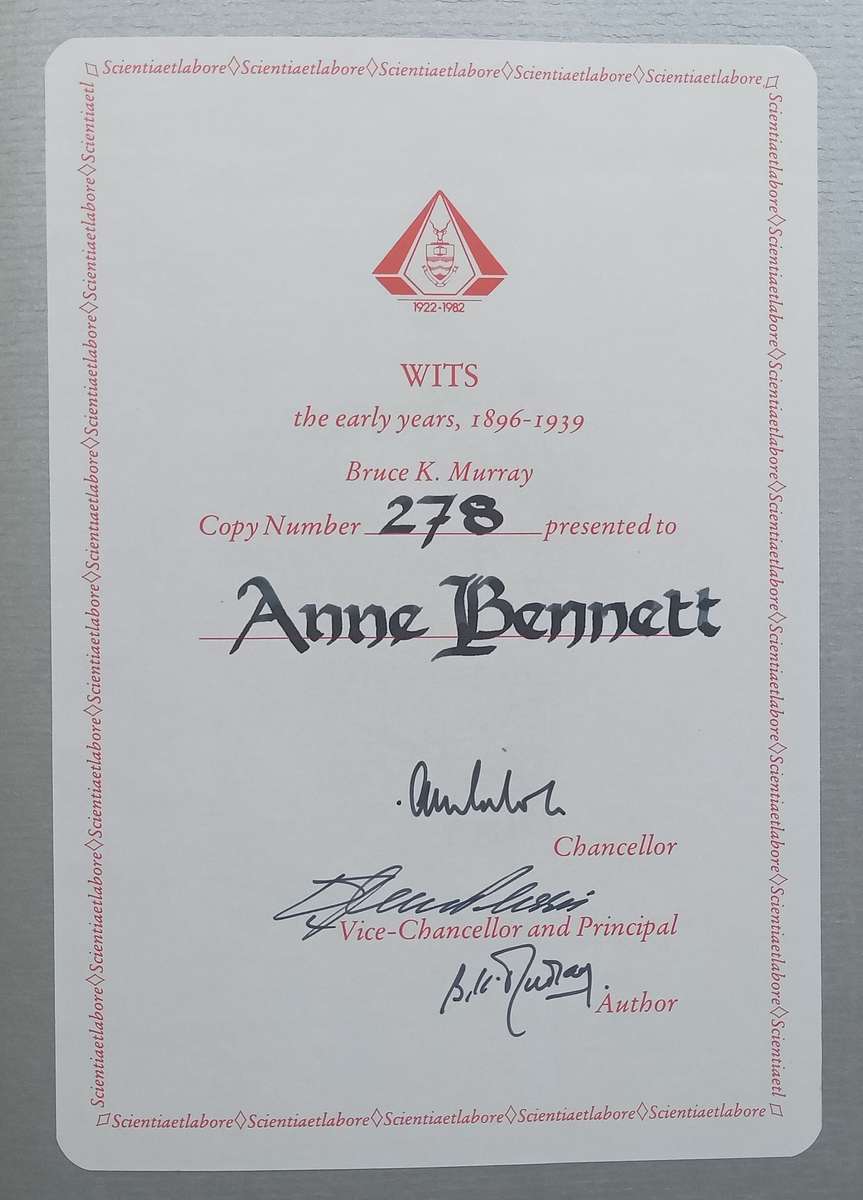 Wits: The Early Years (Numbered Copy, Signed by Author, Chancellor & Vice-Chancellor) | Bruce K. ...
