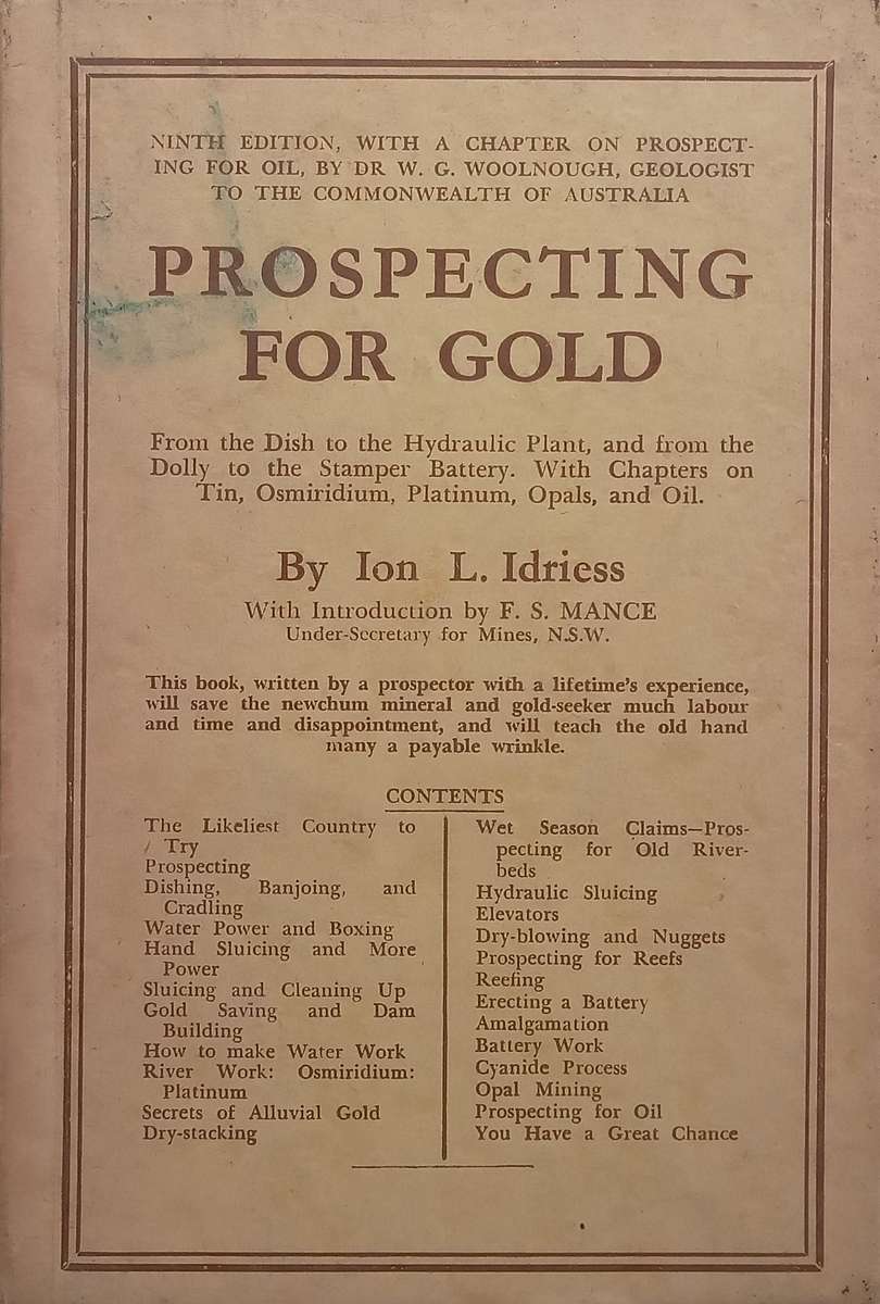 Prospecting for Gold (9th Edition, 1946) | Ion L. Idriess