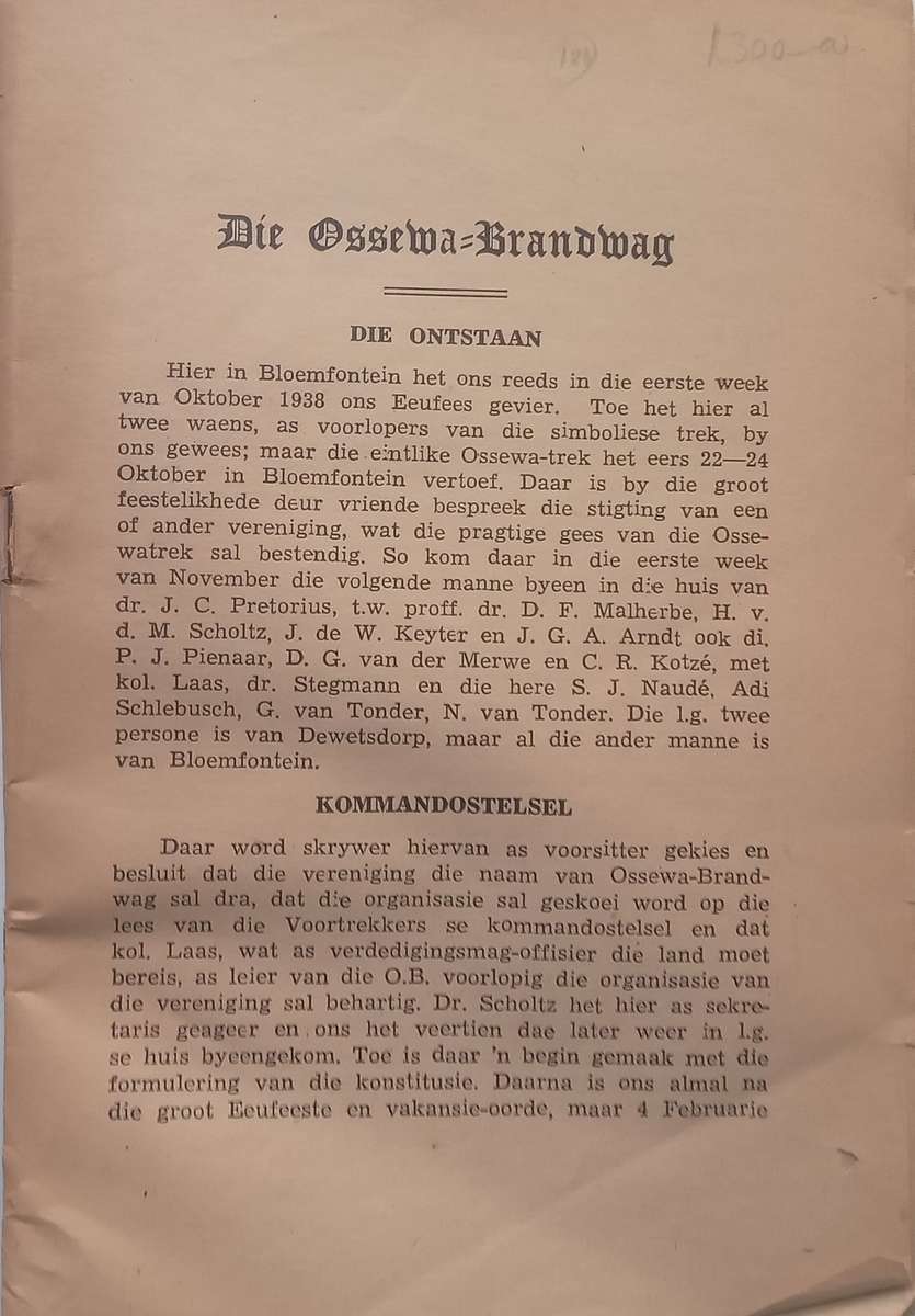 Die Ossewa-Brandwag (Information Booklet, Afrikaans)